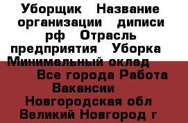 Уборщик › Название организации ­ диписи.рф › Отрасль предприятия ­ Уборка › Минимальный оклад ­ 12 000 - Все города Работа » Вакансии   . Новгородская обл.,Великий Новгород г.